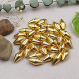 10 PIECES PACK' 20x10 MM APPROX' GOLDEN BRUSHED DHOLKI BRASS BEADS
