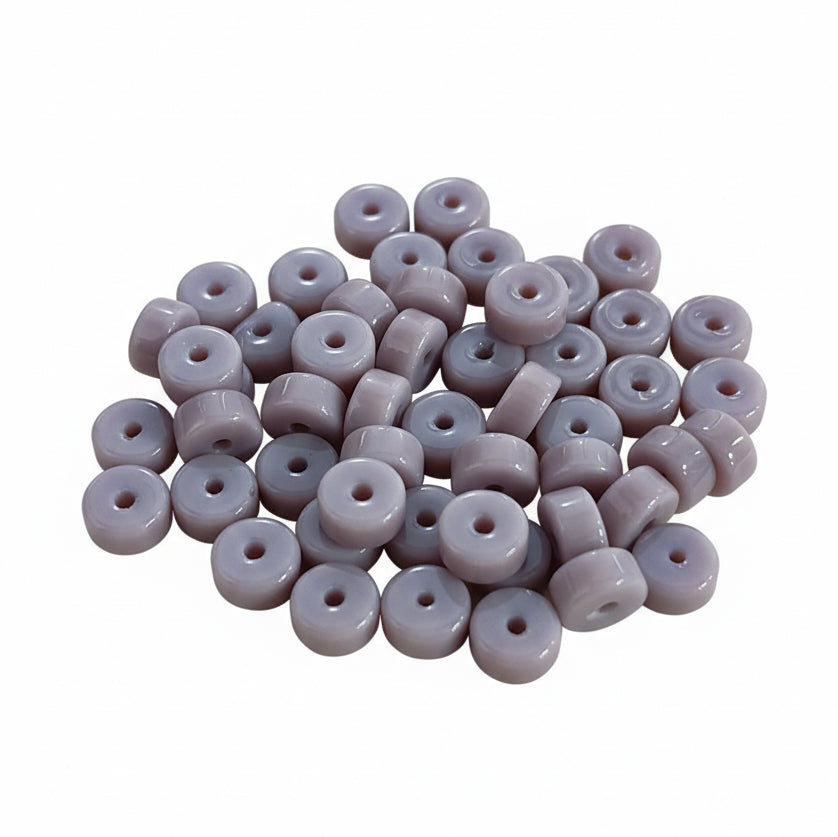 100 PIECES PACK' 6x3 MM' DISC SHAPE GLASS BEADS