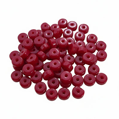 100 PIECES PACK' 6x3 MM' DISC SHAPE GLASS BEADS