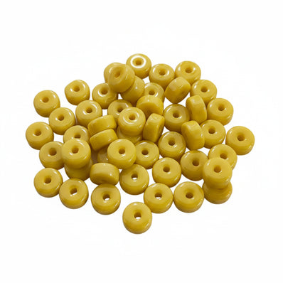 100 PIECES PACK' 6x3 MM' DISC SHAPE GLASS BEADS