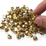 50 Beads Line, 4mm Hexagonal Faceted Dokra Solid Brass Beads,Tribal Jewellery Making Dokra Brass Beads