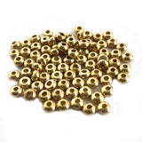 50 PIECES PACK' 3x4 MM APPROX SIZE DOKRA BRASS SOLID RONDEL TYRE SHAPE BEADS