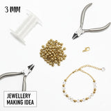 100 PIECES PACK' 3 MM APPROX SIZE, DOKRA BRASS SOLID ROUND SHAPE BEADS