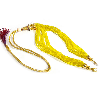YELLOW NECKLACE WITH ZARI DORI,TASSEL FOR NECKLACES & PENDANTS