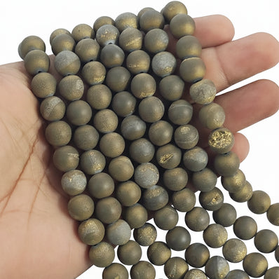 DRUZZY AGATE QUARTZ' 1 LINE PACK 10 MM' 35-36 BEADS