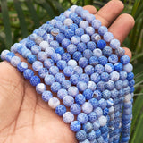 1 LINE/STRING PACK'8 MM' APPROX' 46-48 PIECES BEADS DRAGON VEIN MATT AGATE BEADS