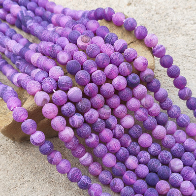 1 LINE/STRING PACK' 8MM APPROX' 46-48 PIECES BEADS DRAGON VEIN MATT AGATE BEADS