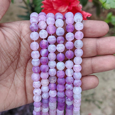 1 LINE/STRING PACK' 8MM APPROX' 46-48 PIECES BEADS DRAGON VEIN MATT AGATE BEADS