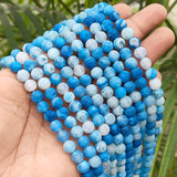 1 LINE/STRING PACK' 8 MM' APPROX' 46-48 PIECES BEADS DRAGON VEIN MATT AGATE BEADS