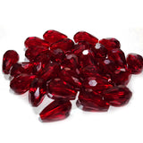 10X15MM LARGE FACETED  RED DROP ABOUT 27 BEADS LOOSE FOR JEWELRY MAKING