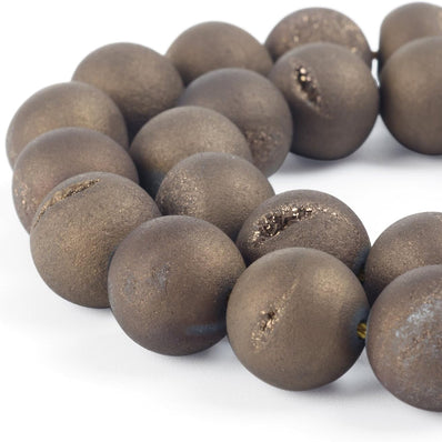 DRUZZY AGATE QUARTZ' 1 LINE PACK 10 MM' 35-36 BEADS