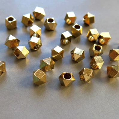Thebeadchest Brass Hexagon 6mm Beads, Full Strand of Quality Metal Spacers for DIY Jewelry Design, Adult Unisex, Gold