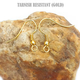 10 PAIRS PACK' TARNISH RESISTANT' GOLD POLISHED' FISH EAR HOOKS