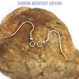 10 PAIRS PACK' TARNISH RESISTANT' SILVER POLISHED' FISH EAR HOOKS