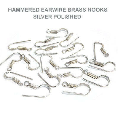 10 PAIR PACK HAMMER WITH COIL' 17-18 MM APPROX SIZE EAR WIRES FRENCH HANDMADE WIRE HOOK JEWELRY MAKING