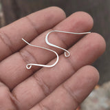 5 PAIRS PACK (10 PIECES)' SILVER BRASS POLISHED' HAMMERED FRENCH EAR HOOKS