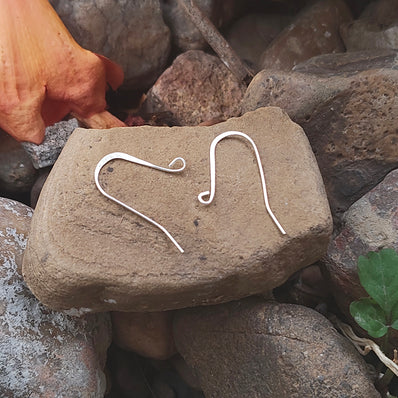 5 PAIRS PACK (10 PIECES)' SILVER BRASS POLISHED' HAMMERED FRENCH EAR HOOKS