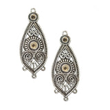 3 Pairs Pkg. Lot Silver Oxidized best quality of earring making raw materials  in size about 22x55mm