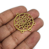 3 PAIRS PACK' 33X27 MM APPROX SIZE (6 PIECES) DREAM CATCHER GOLD OXIDIZED EARRING MAKING CHARMS