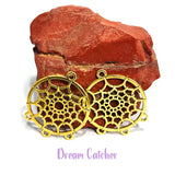 3 PAIRS PACK' 33X27 MM APPROX SIZE (6 PIECES) DREAM CATCHER GOLD OXIDIZED EARRING MAKING CHARMS