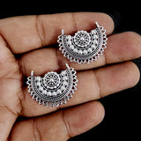 5 PAIR PACK' 20X27 MM SILVER OXIDIZED CHAND BALI EARRING BASE JEWELLERY FINDINGS' USED IN DIY EARRING MAKING