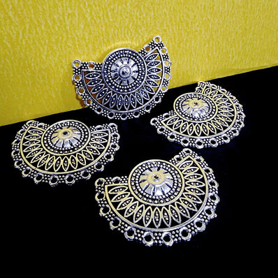 3 PAIR PACK' 26x31 MM SILVER OXIDIZED EARRING BASE JEWELLERY FINDINGS' USED IN DIY EARRING MAKING