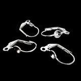 10 PIECES PACK' 17x10 MM APPROX SIZE SEA SHELL SILVER PLATED LEVER BACK EARRING FINDINGS