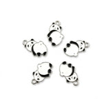 10pcs Cute Sleeping Panda Enamel Charms, Silver Plated Base, Animal Pendant Charms for DIY Jewelry Making, Bracelet, Necklace, Earrings & Keychains