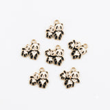 10pcs Cute Skating Panda Enamel Charms, Gold Plated Base, Animal Pendant Charms for DIY Jewelry Making, Bracelet, Necklace, Earrings & Keychains