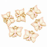 10pcs Pink Butterfly Awareness Ribbon Enamel Charms, Gold Plated Butterfly Pendant Charms for DIY Jewelry Making, Bracelets, Necklaces, Earrings & Keychains