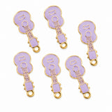 10pcs Lavender Purple Guitar Enamel Charms, Gold Plated Musical Instrument Pendant Charms for DIY Jewelry Making, Bracelets, Necklaces, Earrings & Keychains