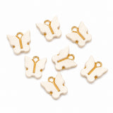 10pcs White Butterfly Enamel Charms, Gold Plated Butterfly Pendant Charms for DIY Jewelry Making, Bracelets, Necklaces, Earrings & Keychains