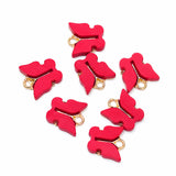 10pcs Red Butterfly Enamel Charms, Gold Plated Butterfly Pendant Charms for DIY Jewelry Making, Bracelets, Necklaces, Earrings & Keychains