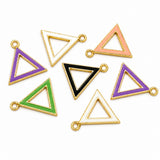 10pcs Mixed Color Triangle Enamel Charms, Gold Plated Geometric Triangle Pendant Connectors for DIY Jewelry Making, Bracelets, Necklaces, Earrings, Keychains & Craft Projects