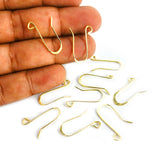 5 PAIR PACK' (10 PIECES)' GOLD BRASS POLISHED' HAMMERED EARWIRE