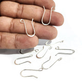 5 PAIR PACK' (10 PIECES)' SILVER BRASS POLISHED' HAMMERED EARWIRE