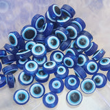 SUPER SAVER PACK' 50 PIECES PACK OF FLAT ROUND 8 MM EVIL EYE BEADS