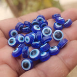 SUPER SAVER PACK' 50 PIECES PACK OF FLAT ROUND 8 MM EVIL EYE BEADS