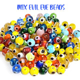 30 PIECES PACK' MIX COLORS OF 5-7 MM EVIL EYE GLASS BEADS