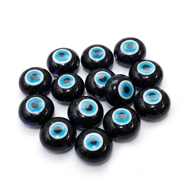 6 PIECES PACK' 12x18 MM APPROX SIZE' TURKISH DARK NAVY BLUE LAMPWORK EVIL EYE BEADS