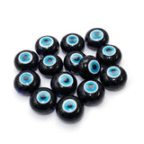 6 PIECES PACK' 12x18 MM APPROX SIZE' TURKISH DARK NAVY BLUE LAMPWORK EVIL EYE BEADS