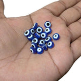 50 PIECES PACK OF FLAT ROUND 8 MM EVIL EYE BEADS