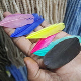 Natural Dyed Feathers 100 Pieces for Craft Project, DIY Earring Making' Hobby Creation and Dream Catcher Making | Bright and Premium Feathers for Decorations and Art Projects (Multicolor)