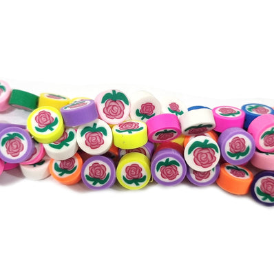 PER STRAND/LINE 9~10MM FIMO CANDIES DESIGNER RUBBER BEADS POLYMER CLAY BEADS FOR CRAFT AND JEWELRY MAKING, APPROX 40~43 BEADS IN A LINE, ONE LINE HAS ABOUT 16 INCHES LONG
