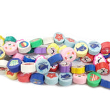 PER STRAND/LINE 9~10MM FIMO CANDIES DESIGNER RUBBER BEADS POLYMER CLAY BEADS FOR CRAFT AND JEWELRY MAKING, APPROX 40~43 BEADS IN A LINE, ONE LINE HAS ABOUT 16 INCHES LONG