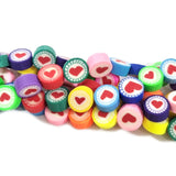 PER STRAND/LINE 9~10MM FIMO CANDIES DESIGNER RUBBER BEADS POLYMER CLAY BEADS FOR CRAFT AND JEWELRY MAKING, APPROX 40~43 BEADS IN A LINE, ONE LINE HAS ABOUT 16 INCHES LONG