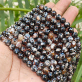 1 STRING/LINE PACK' APPROX 46-47 PIECES' 8MM SIZE FIRE AGATE BEADS