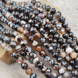 1 STRING/LINE PACK' APPROX 46-47 PIECES' 8MM SIZE FIRE AGATE BEADS