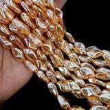 13/PCS LOT, FINE QUALITY OF AB FINISH GLASS CRYSTAL BEADS LINE, TWISTED BEADS, SIZE ABOUT 22X12MM