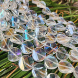 20/PCS LOT, FINE QUALITY OF AB FINISH GLASS CRYSTAL ROUND FLAT SHAPE SIZE ABOUT 16MM